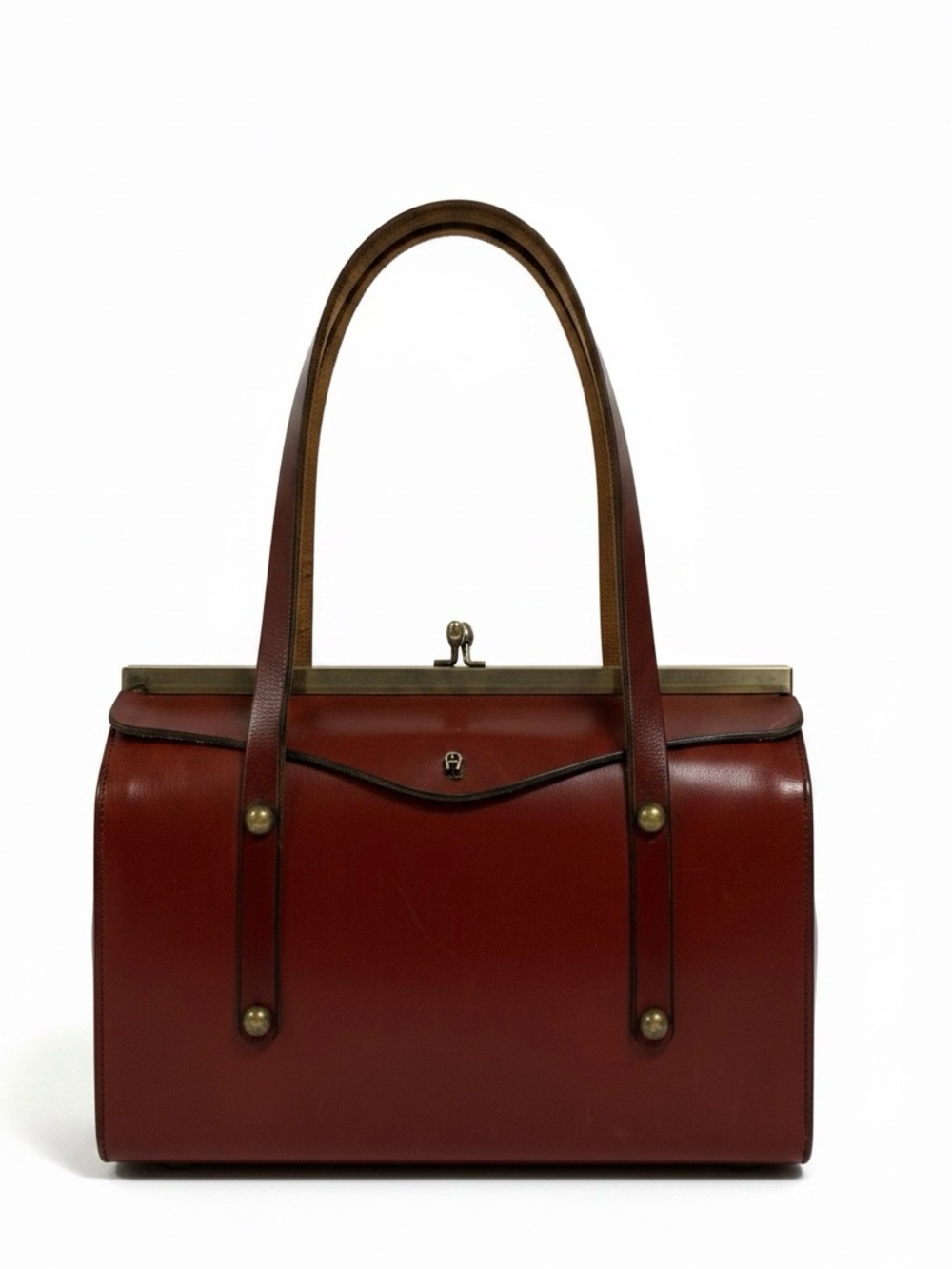Vintage handmade leather Etienne Aigner small satchel purse bag